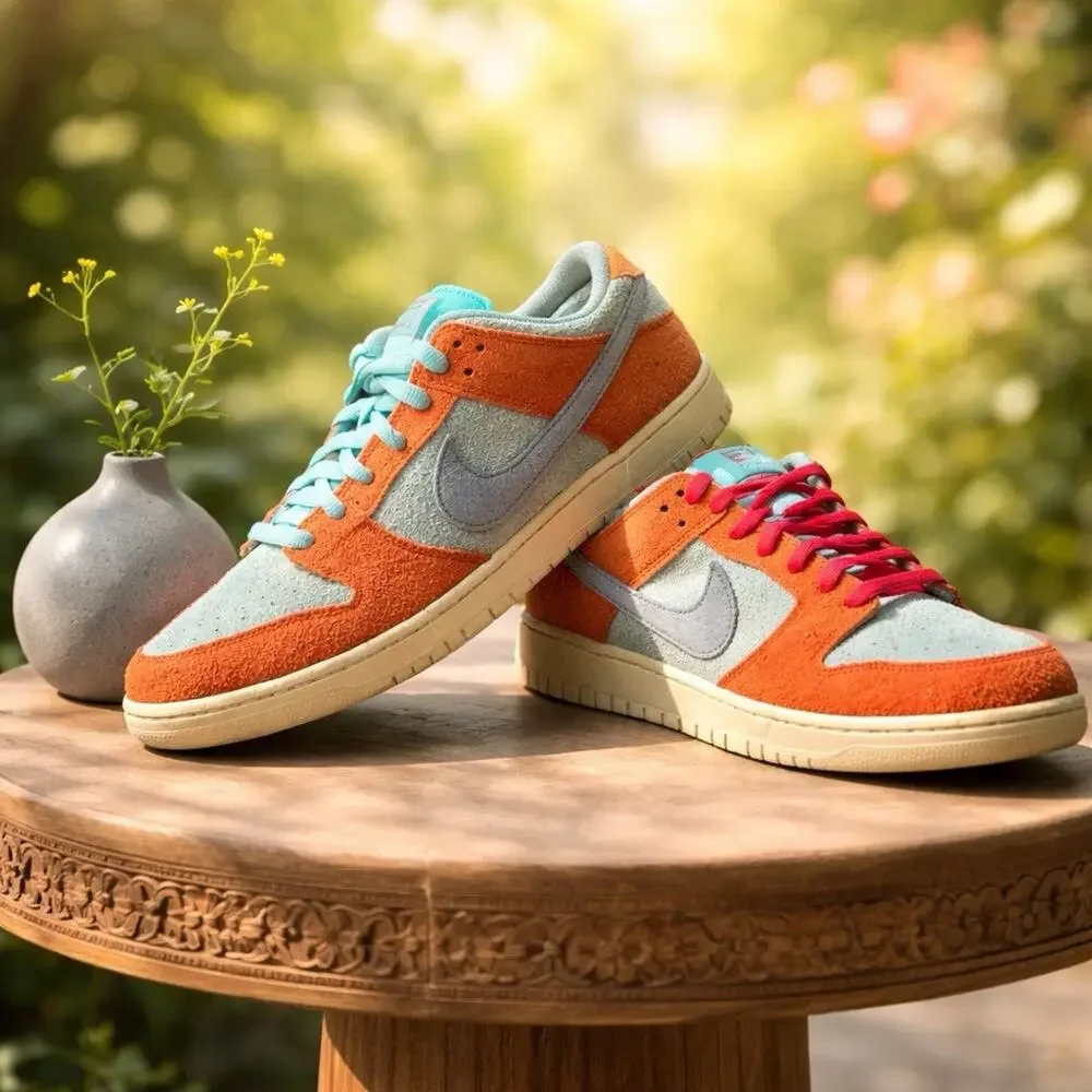 Nike SB Dunk Low Orange Emerald Rise Size 12 Preowned OG BOX